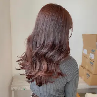 セミロング カラー 顔まわりカット🌟 くびれヘア/寺門遥輝のヘアスタイル