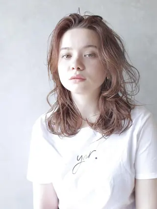 ミディアム カラー パーマ ヘアアレンジ ITbyALBUM 中野店のヘアスタイル