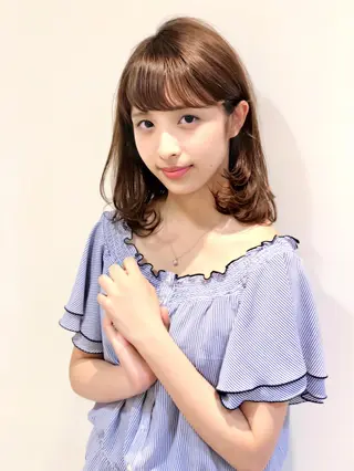 ミディアム カラー ディレクター ノナカのヘアスタイル