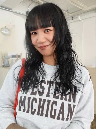 セミロング パーマ 似合わせカット ケアパーマ喜来雅由のヘアスタイル