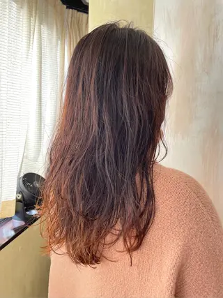 セミロング カラー パーマ 🐤 ゆい🐓のヘアスタイル