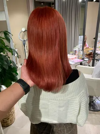 ミディアム カラー 渋谷🤍ブリーチ エクステ🤍アミルのヘアスタイル