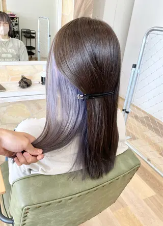 セミロング ケアブリーチ 黒瀬有汰のヘアスタイル
