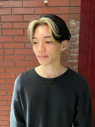 カラー メンズ スパイキーパーマ 柏NO1 藤本葉のヘアスタイル
