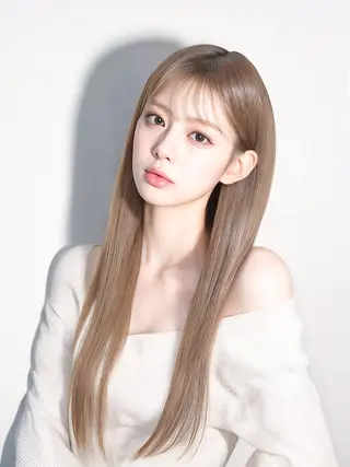 ロング カラー 髪質改善韓国コテ巻き パーマ/城井友輔のヘアスタイル