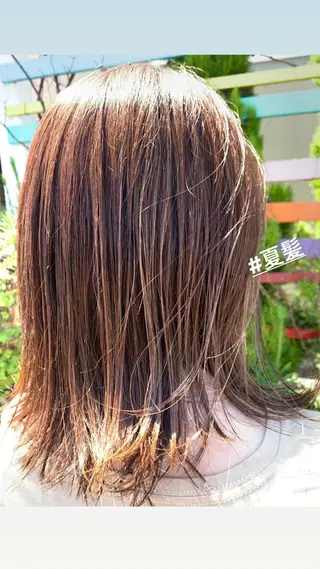 ミディアム 髪質改善ストレート、 カラー清野雄大のヘアスタイル