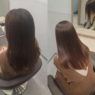 セミロング パーマ 縮毛矯正をしている人 のためのカラーのヘアスタイル