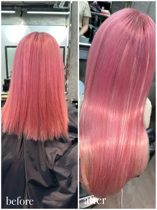 セミロング エクステ🌟カラー 🌟エリア最安値🌟のヘアスタイル