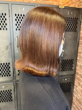 ミディアム カラー パーマ ヘアアレンジ メンズ キッズ ネイル マツエク・マツパ アイブロウ 久木原 ゆりのヘアスタイル