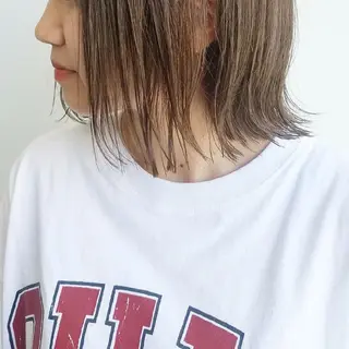 ミディアム カラー ヘアアレンジ パーマ iplus まつげ、眉毛、耳つぼのマツエク・マツパデザイン