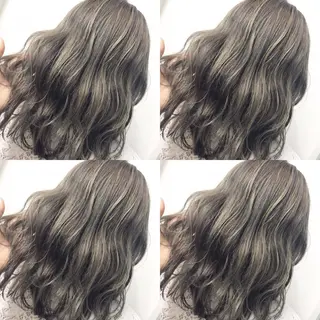 セミロング カラー パーマ ヘアアレンジ 🫧柔色/トレンド カラー/川辺晴加のヘアスタイル