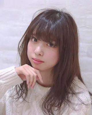 セミロング ロング カラー パーマ ヘアアレンジ 【白髪ぼかし 専門GBG】自由が丘のヘアスタイル