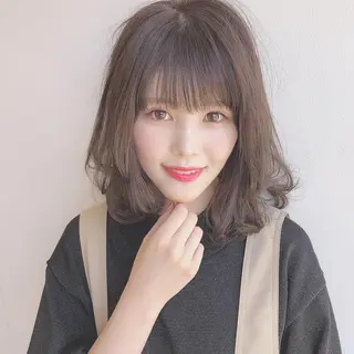 ミディアム カラー 店長/mao/ 前髪/顔周りカットのヘアスタイル