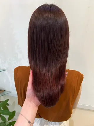 ロング カラー ブリーチしない暖色 カラー🥀杉 優菜のヘアスタイル