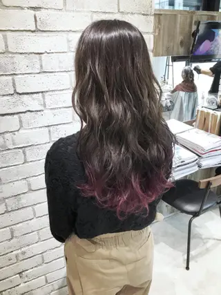 ロング カラー パーマ ヘアアレンジ メンズ キッズ ネイル マツエク・マツパ バレイヤージュ/ 髪質改善/渡邉悟🌱のヘアスタイル
