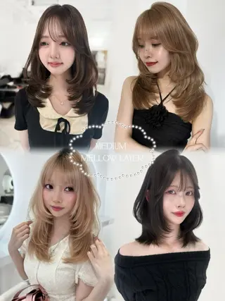 ミディアム カラー 上野/韓国hair 🤍MOEKA🤍のヘアスタイル