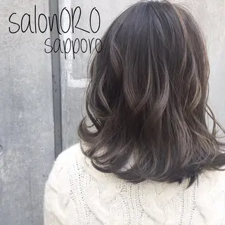 ミディアム カラー 池田 真由美のヘアスタイル