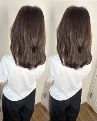 セミロング カラー 小顔カット/美髪矯正 /透明感カラー🫧のヘアスタイル
