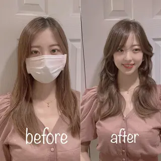 セミロング パーソナルカラー lapiax阿部のヘアスタイル