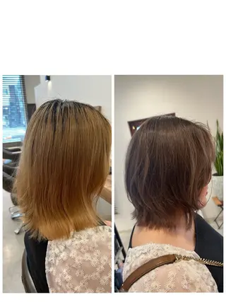 ミディアム カラー やまこし 美裕樹のヘアスタイル