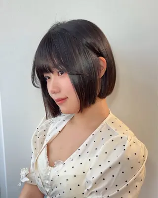 ミディアム けいし🐬ボブ 美髪縮毛矯正のヘアスタイル