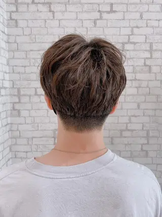 ショート カラー パーマ ヘアアレンジ メンズ ブリーチなし艶カラー 東家のヘアスタイル