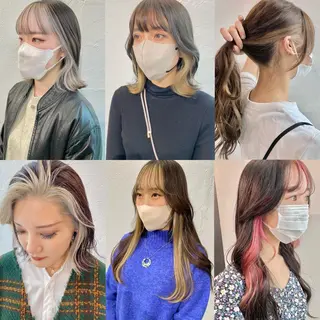 ミディアム カラー インナーカラー/レイ ヤーカット♡/マキシのヘアスタイル