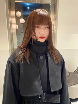セミロング カラー satsuki 暖色・ブラウンカラーのヘアスタイル