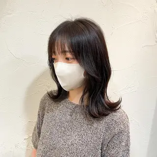 ミディアム ヘアアレンジ 新宿/顔周りカット/ レイヤー/がっきーのヘアスタイル