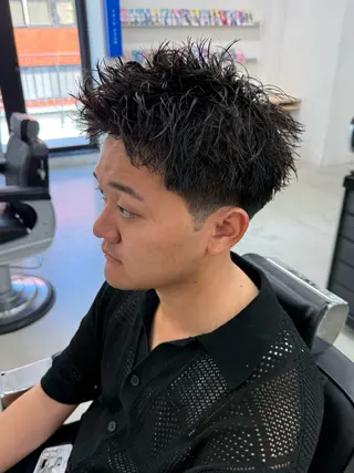 ショート パーマ ヘアアレンジ メンズ 亀井隆汰/メンズ専門 パーマ特化美容師のヘアスタイル
