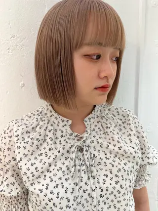 カラー ブリーチカラー🎀 韓国風/寺門美優のヘアスタイル