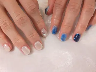 ネイル はばすみれ🎀ﾈｲﾙ 光ﾌｪｲｼｬﾙ ﾍｱのネイルデザイン