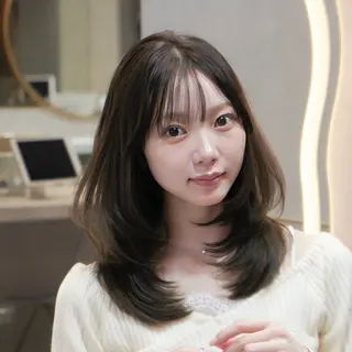 ミディアム 新宿/美髪矯正/ 透明感カラー/たくのヘアスタイル