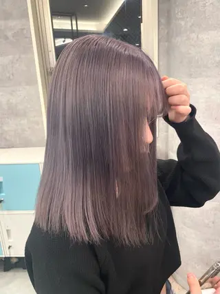 セミロング ♡似合わせハイトーン ♡maiのヘアスタイル