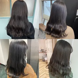セミロング カラー ヘアアレンジ 韓国ヘア🖤 YURINAのヘアスタイル