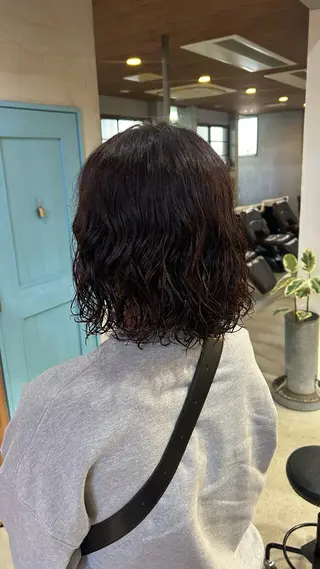 ミディアム カラー パーマ 時森 咲良のヘアスタイル