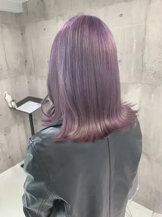 ミディアム カラー メンズウルフ🐺♡ ブリーチ♡ヘアメ🎀のヘアスタイル