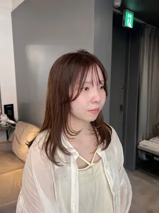 ロング 中田 姫歌のヘアスタイル