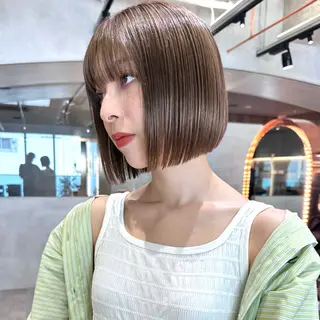 ミディアム ボブ/くびれボブ/ 髪質改善/Ru-kaのヘアスタイル