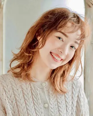 セミロング カラー パーマ 松島祐介【店長／ トップディレクター】のヘアスタイル