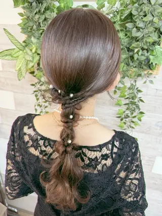 セミロング ヘアアレンジ キッズ ヘアメイク10年から 美容師💄Anriのヘアスタイル