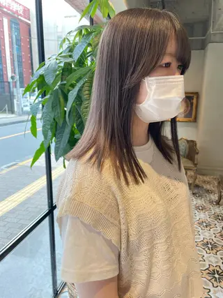 セミロング カラー ベージュ🤎透明感 カラー🤎anriのヘアスタイル