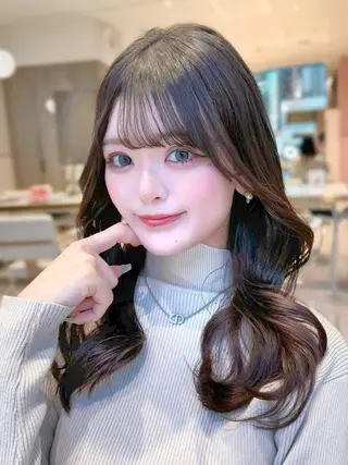 セミロング カラー 韓国ヘア/レイヤー/ 顔まわり/りょーとのヘアスタイル