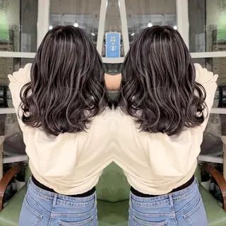 ミディアム カラー バレイヤージュ/ ハイライト/大内格のヘアスタイル