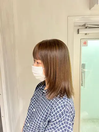 ミディアム カラー NANAMI🩵 大人可愛い韓国ヘアのヘアスタイル