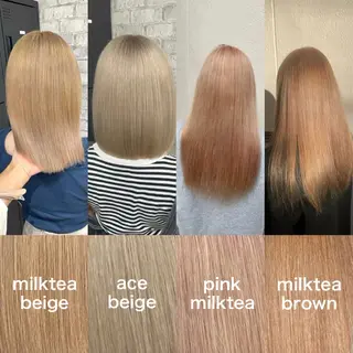 ショート カラー 🧸赤み消し🐾 ラベンダ/ミルクティのヘアスタイル