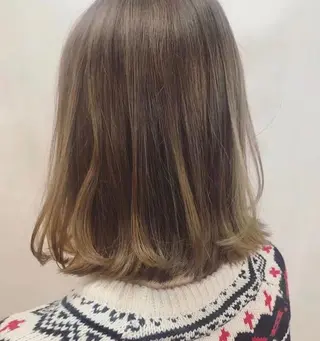 セミロング カラー パーマ ヘアアレンジ 暖色ボブ 🍊rikakoのヘアスタイル