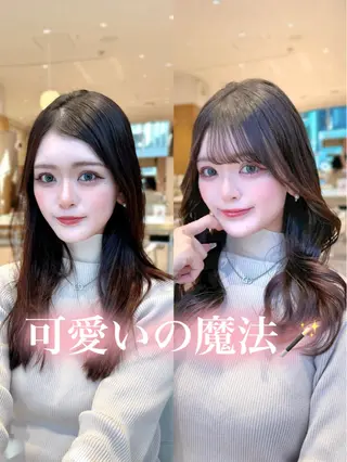 ミディアム カラー 韓国ヘア/レイヤー/ 顔まわり/りょーとのヘアスタイル