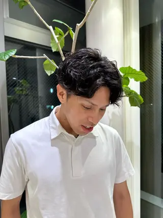 ショート パーマ メンズ 似合わせレイヤー 海外風レイヤーmioのヘアスタイル