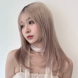 セミロング カラー 原宿/韓国ボブ /くびれボブ/優希のヘアスタイル